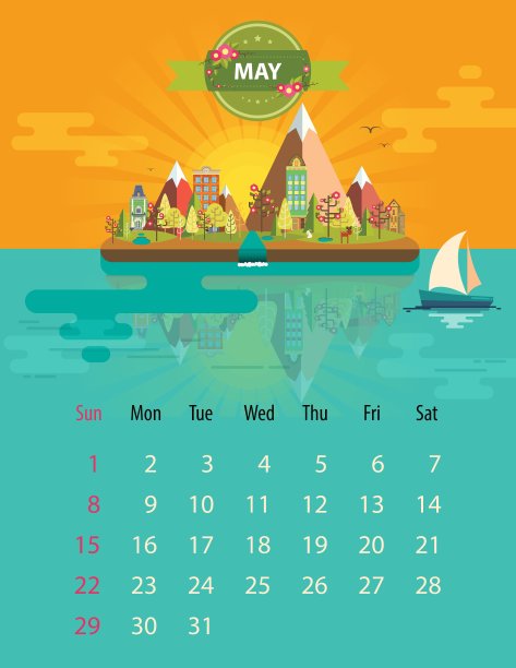 5月日历图片下载