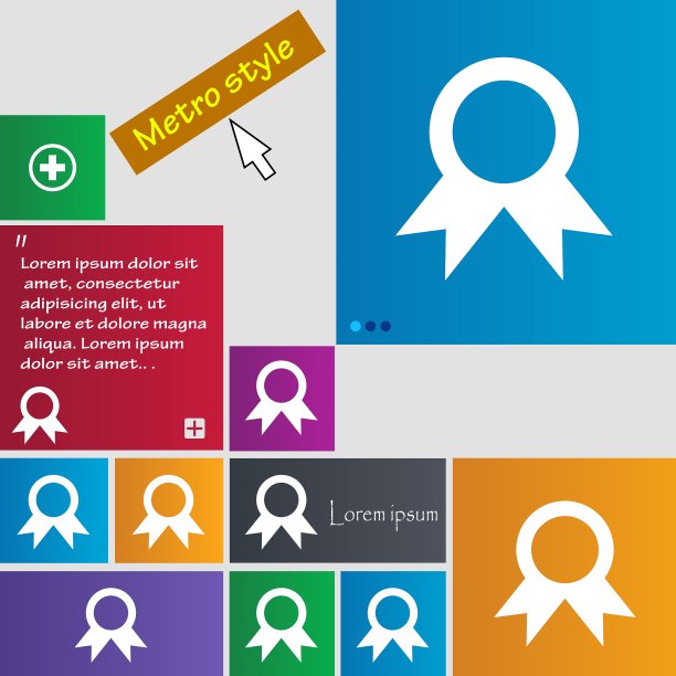 奖励获奖者图标标志地铁风格图片下载