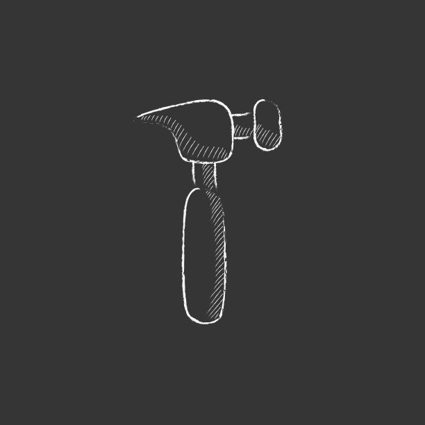 锤画在粉笔图标图片下载