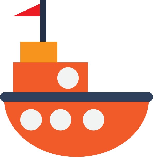 玩具渔船图标图片下载