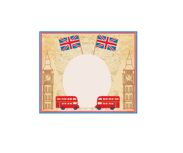 带有伦敦标志的垃圾画框图片下载