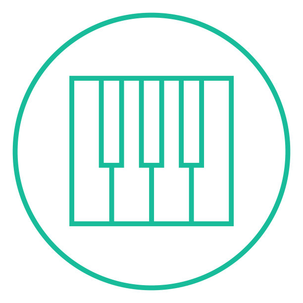 钢琴按键线条图标图片下载