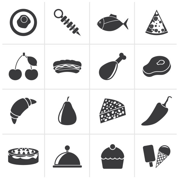 不同种类的食物图标图片下载