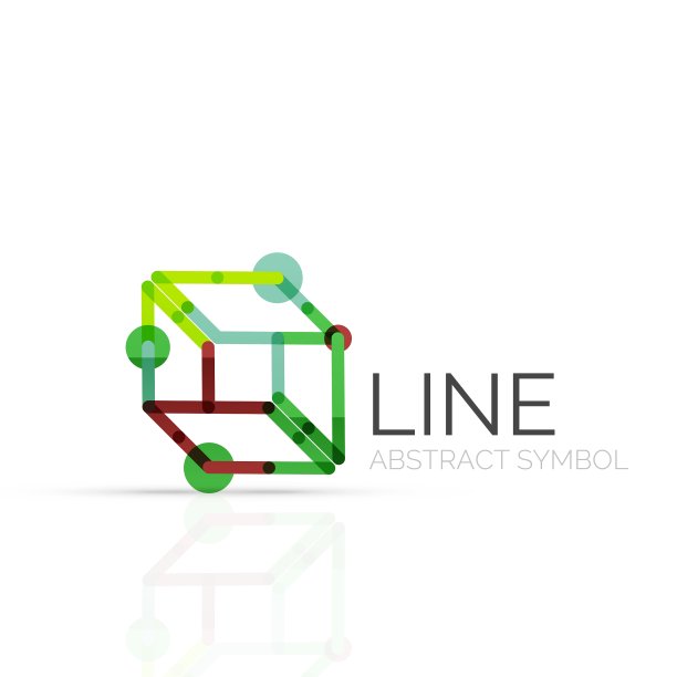 线性抽象标志连接多色图片下载