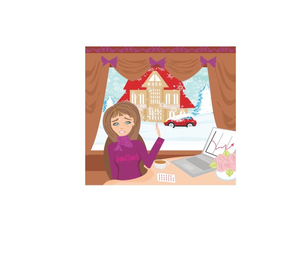 生病的秘书在电脑前工作图片下载