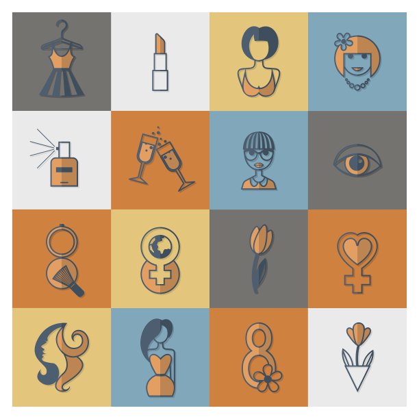 妇女节图标集图片下载