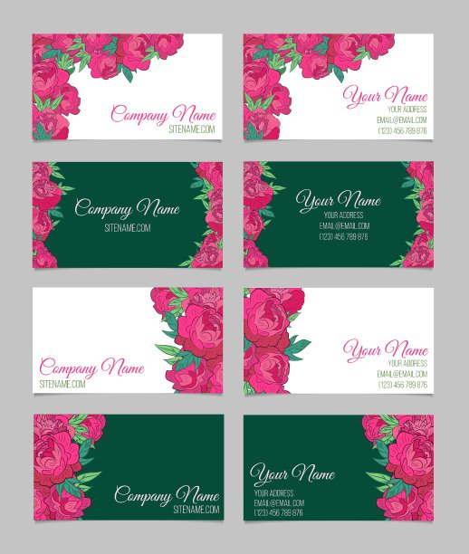 漂亮的鲜花名片图片下载