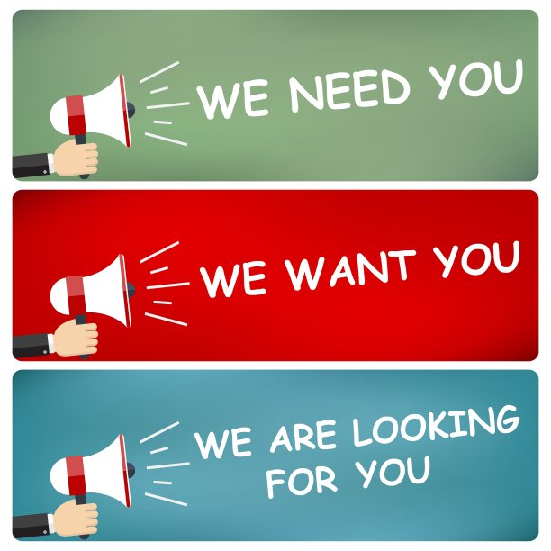 一组手持扩音器的手图片下载