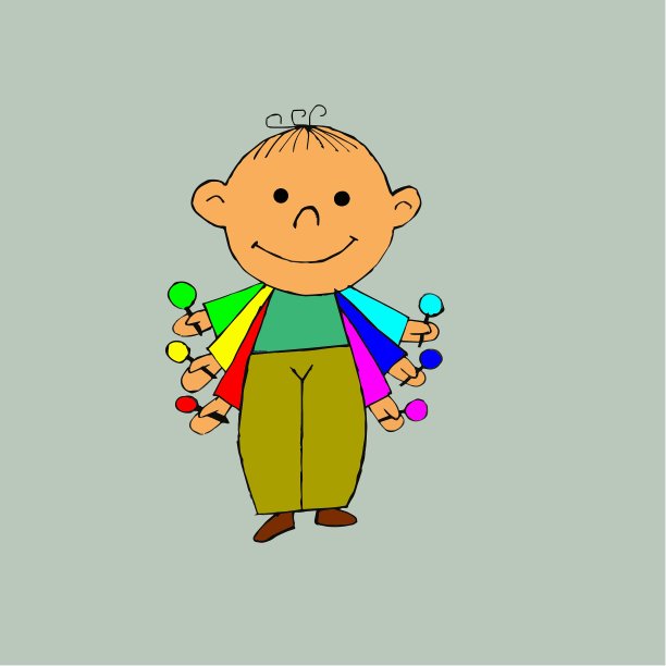 一个拿着彩色糖果的孩子图片下载