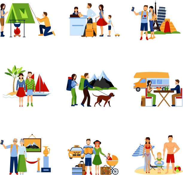 度假选项的图像集图片下载