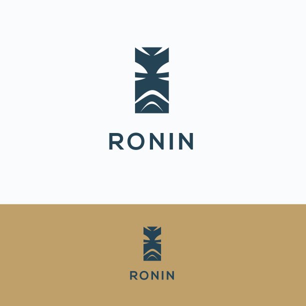 面对浪人武士的标志图片下载