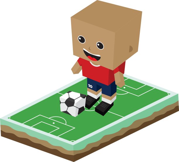 卡通的足球运动员图片下载