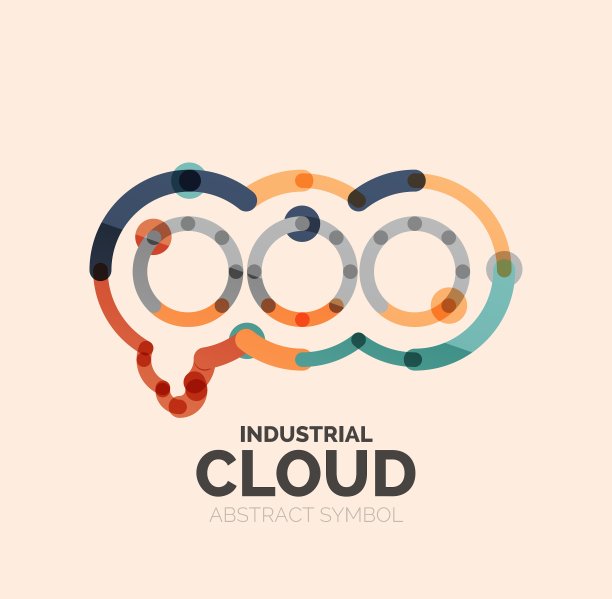 平面线性设计语音云标志Talk bubble图片下载