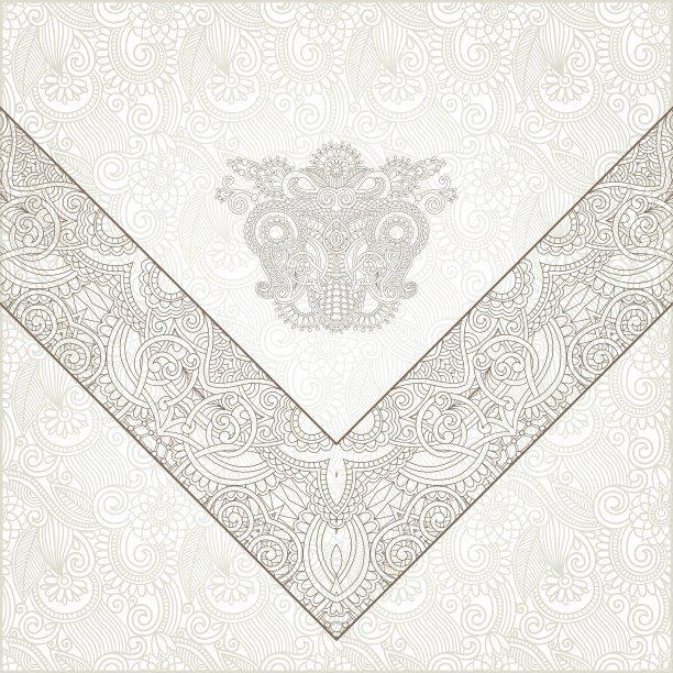 浅色装饰背景与花丝带图片下载