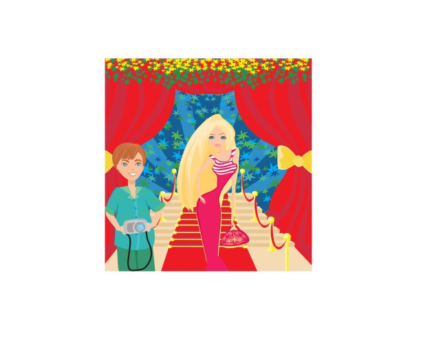 电影明星在红毯上摆姿势图片下载