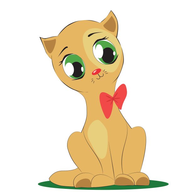 可爱的卡通猫与蝴蝶结图片下载