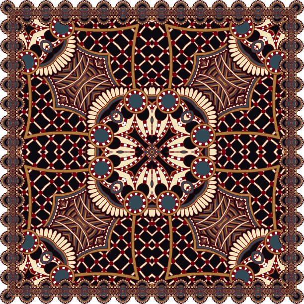 装饰性的佩斯利花手帕图片下载