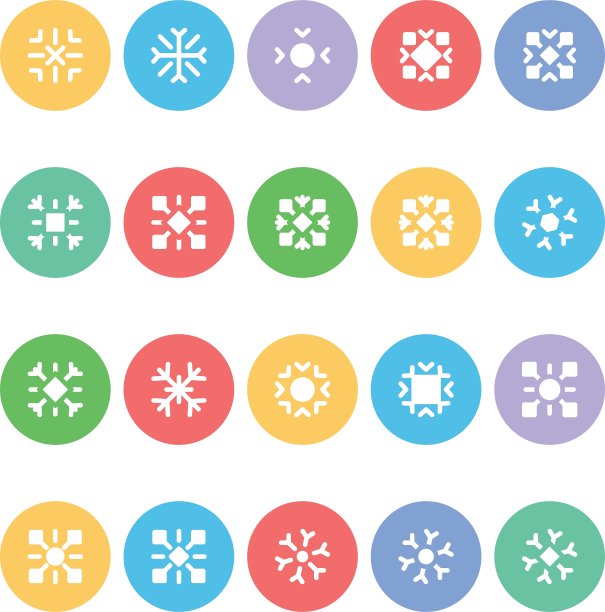 彩色雪花图标5图片下载