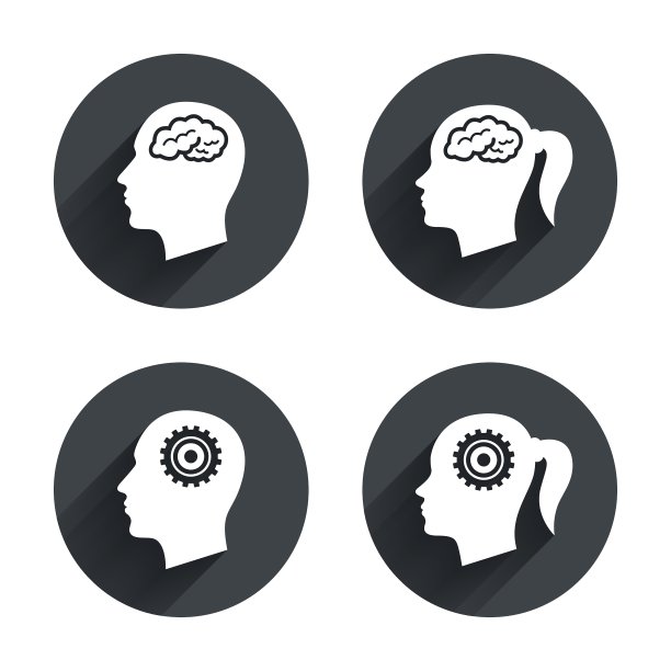 头部与大脑图标男性和女性人类图片下载