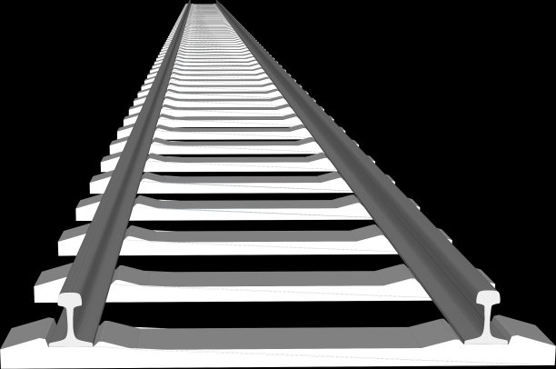 白色枕木和铁轨图片下载