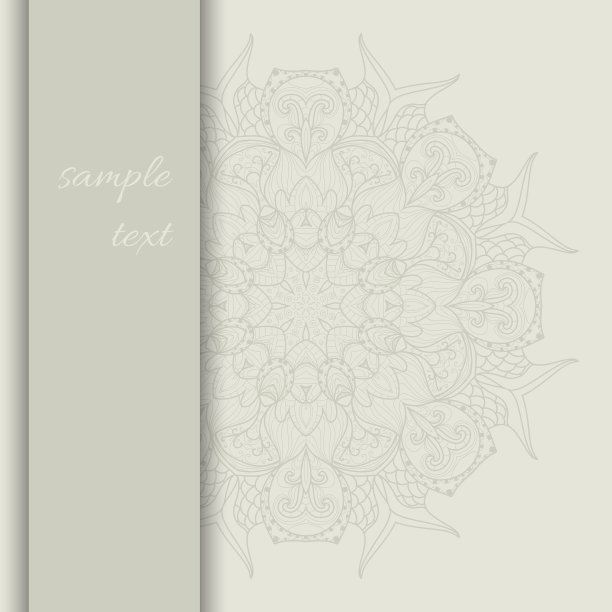 圈蕾丝手绘装饰卡图片下载