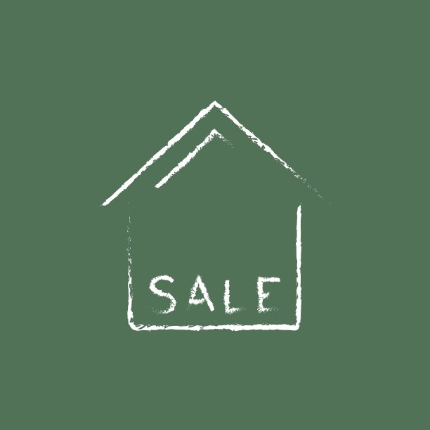待售房屋用粉笔画的图标图片下载