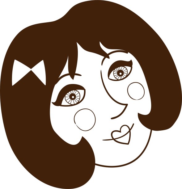 时尚女人的脸孤立在白色上图片下载