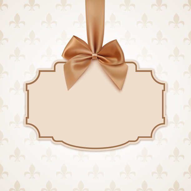 带金色丝带的空白横幅图片下载