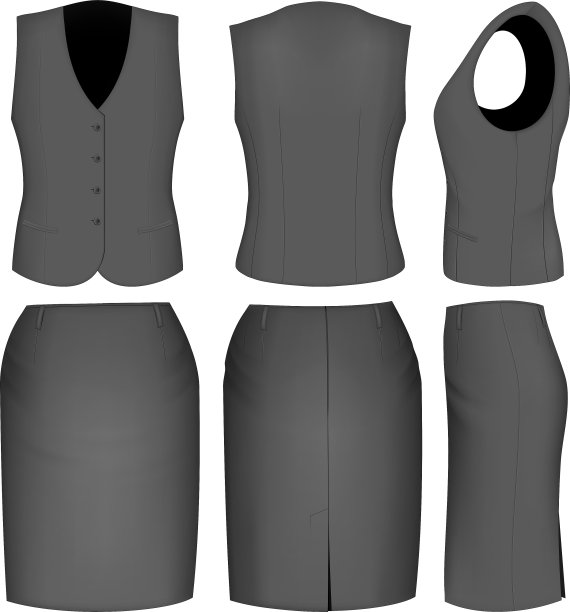 正式的黑色女性裙装图片下载