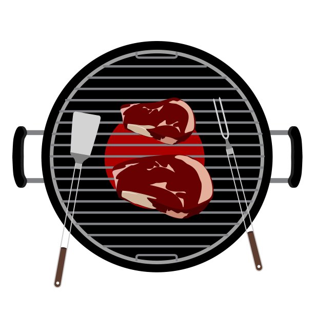 烧烤架俯视图图片下载