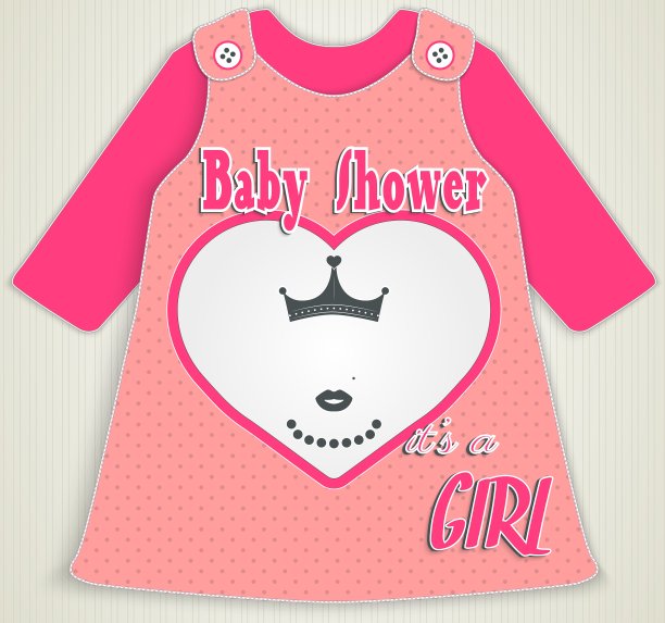 卡片形式的服装婴儿送礼会图片下载