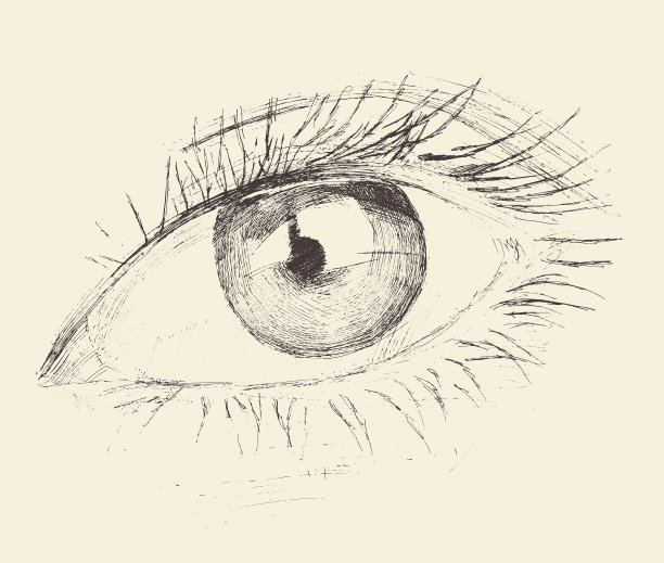 眼睛素描手绘雕刻图片下载