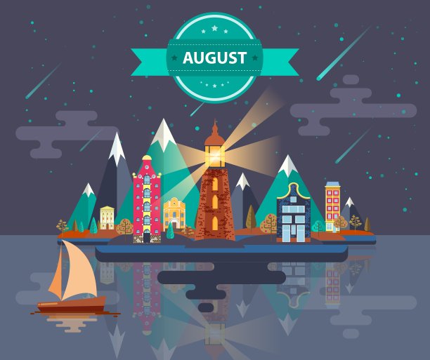 夏季景观小镇图片下载