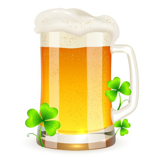 一品脱淡啤酒和三叶草图片下载