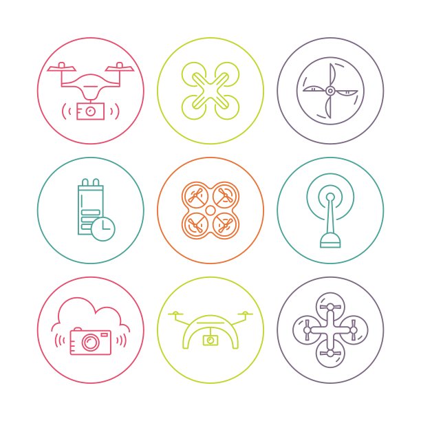 无人驾驶飞机图标集合图片下载