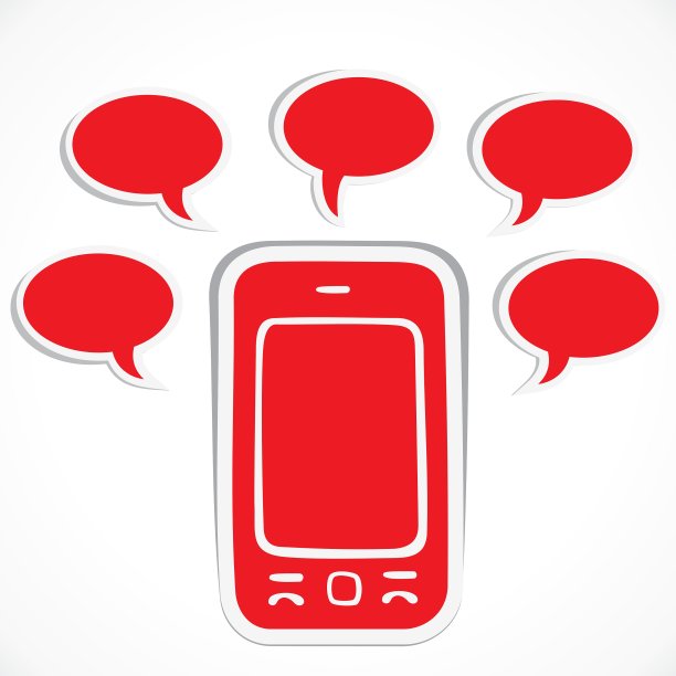 红色移动与信息泡沫图片下载