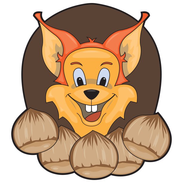 带着坚果的快乐微笑的松鼠图片下载