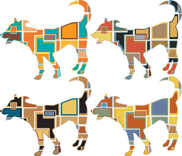 年轻的狗马赛克图片下载