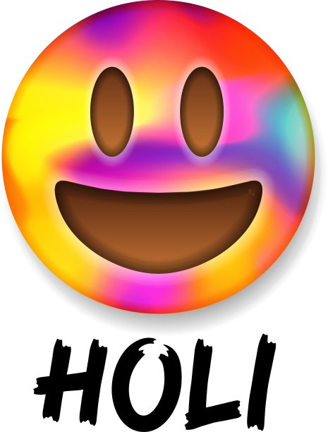 彩色的笑脸符号印度胡里节图片下载