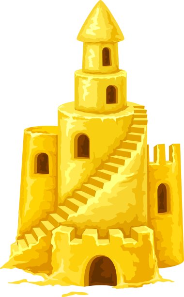 带塔的沙堡图片下载