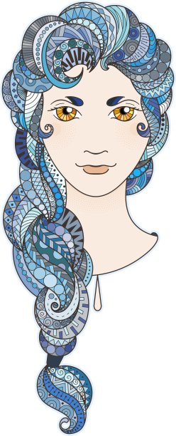 图案复杂的漂亮女孩图片下载