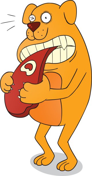 狗吃牛排图片下载