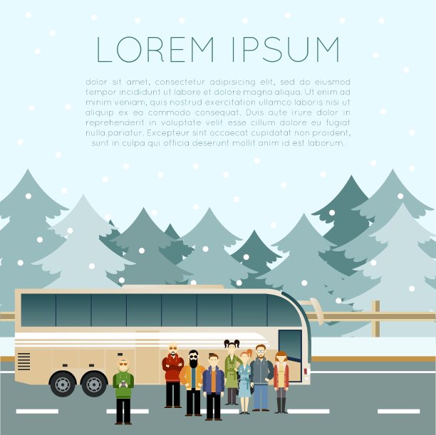 公共汽车旅行横幅图片下载