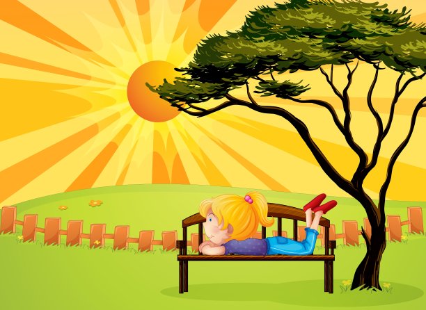 公园里的一个女孩图片下载