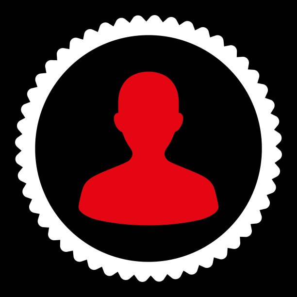 用户平红白两色圆形邮票图标图片下载