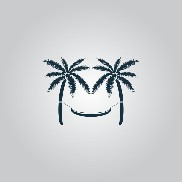 吊床和棕榈树图片下载