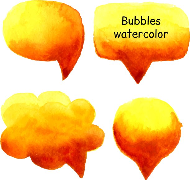 说话气泡水彩画集图片下载