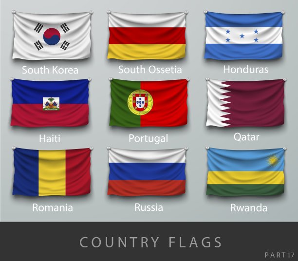 铆接的国旗皱巴巴的图片下载