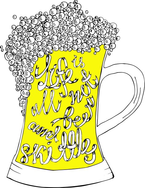 一品脱的啤酒，上面有手写的文字图片下载