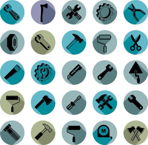 高度详细的工作工具收集木工图片下载